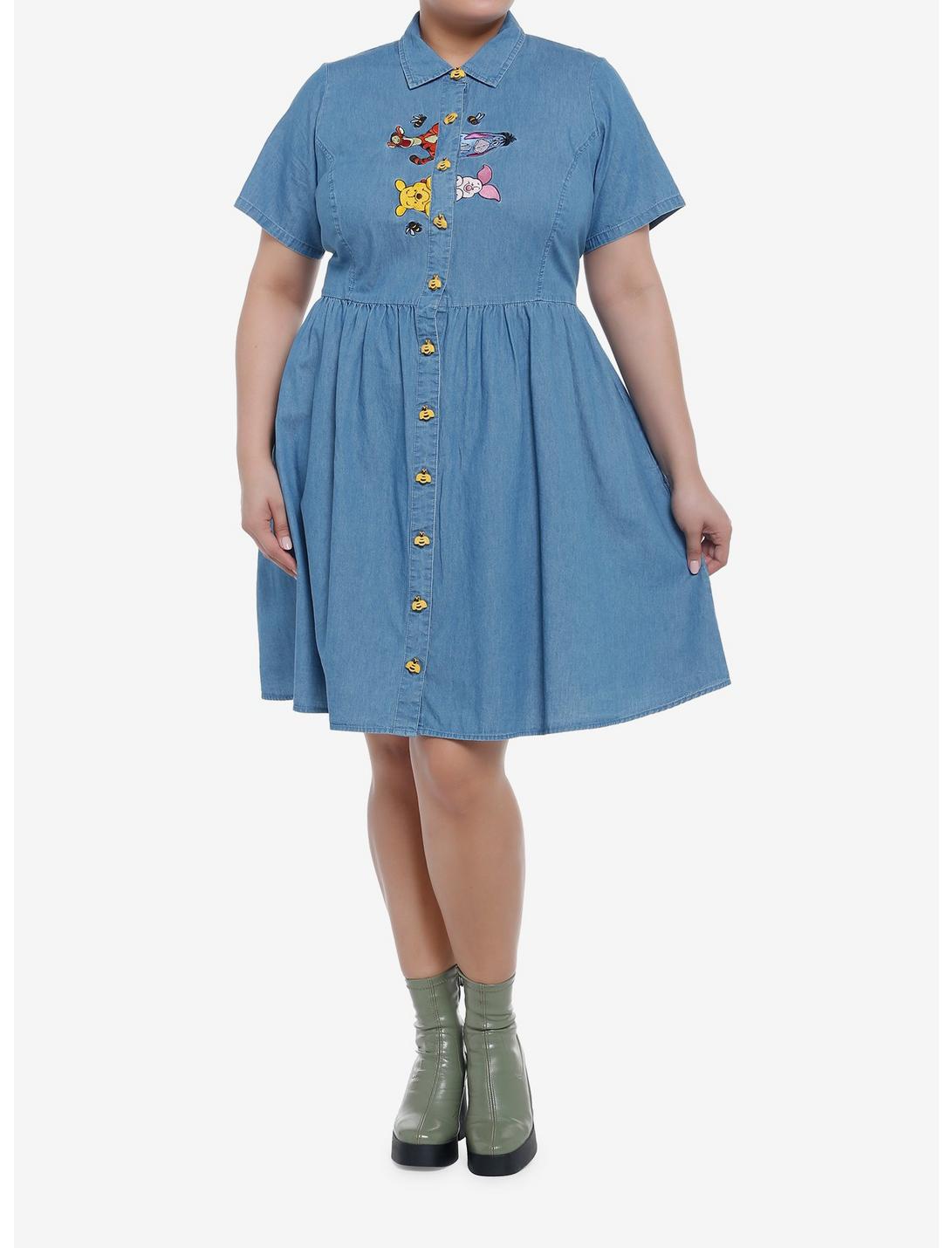 HUNIVERS Disney Winnie The Pooh Friends Denim Dress Plus Size 4 HUNIVERS Disney Winnie The Pooh Friends Denim Dress Plus Size - Image 2