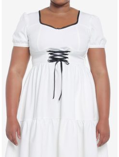 Null Ivory Corset Tiered Dress Plus Size