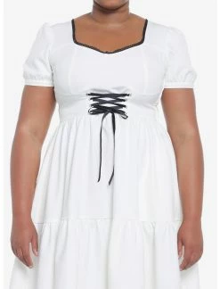 Null Ivory Corset Tiered Dress Plus Size