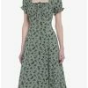 Null Green Butterfly Mushroom Empire Midi Dress -transcendentactive shop 19946904 hi