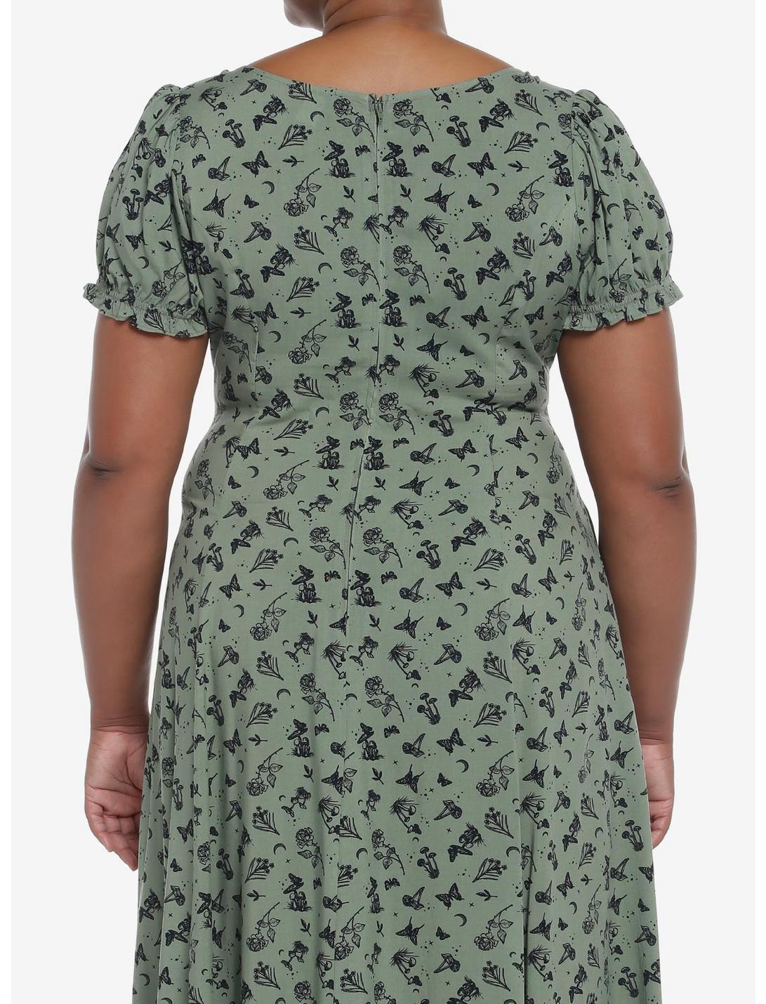Green Butterfly Mushroom Empire Midi Dress Plus Size Null Green Butterfly Mushroom Empire Midi Dress Plus Size -transcendentactive shop 19946912 av2