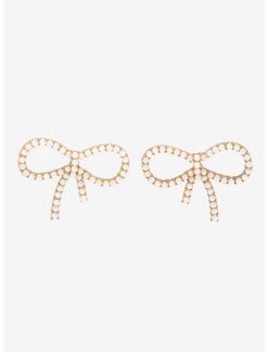Null Pearl Bow Stud Earrings