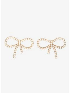 Null Pearl Bow Stud Earrings