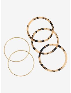 Null Tortoise Shell Gold Bangle Bracelet Set
