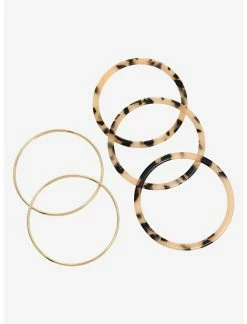 Null Tortoise Shell Gold Bangle Bracelet Set