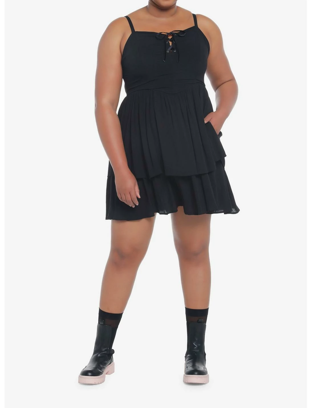 Null Black Strappy Tiered Dress Plus Size 4 Null Black Strappy Tiered Dress Plus Size - Image 2
