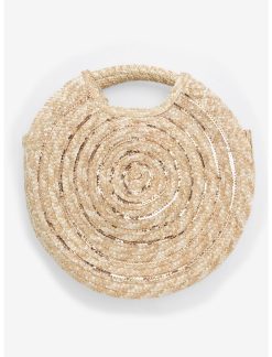 Null Circular Woven Straw Handbag