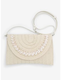 Null Shell Woven Straw Crossbody Bag