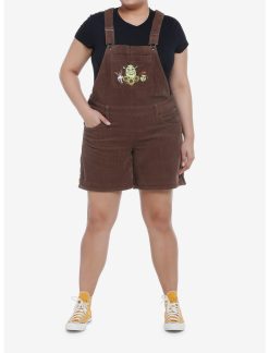 HUNIVERS Shrek Embroidered Corduroy Shortalls Plus Size -transcendentactive shop 19958579 av1