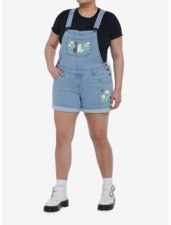 HUNIVERS Her Universe Studio Ghibli Kiki's Delivery Service Jiji & Lily Flower Shortalls Plus Size -transcendentactive shop 19958594 av1