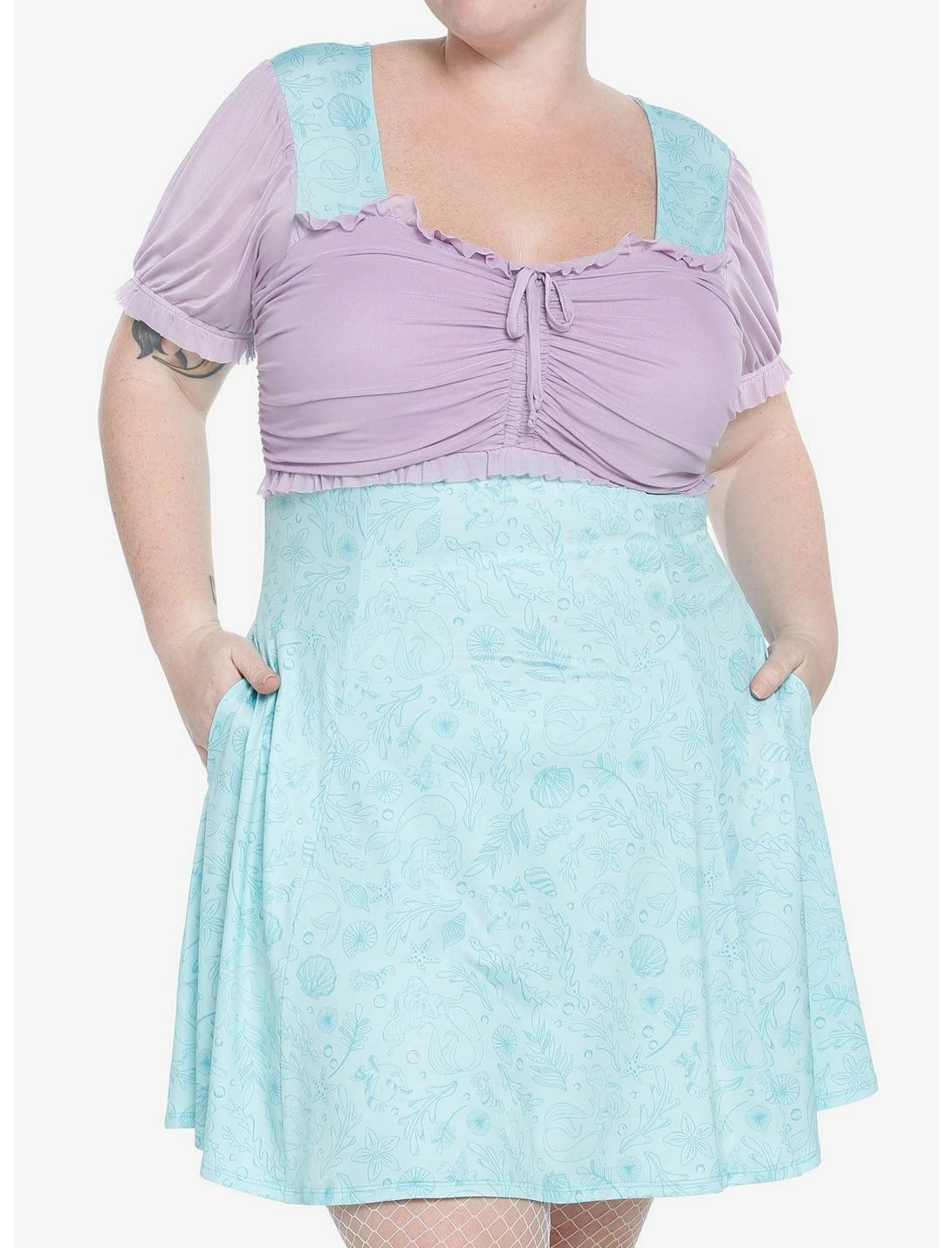 HUNIVERS Her Universe Disney The Little Mermaid Lace-Up Sweetheart Dress Plus Size 3 HUNIVERS Her Universe Disney The Little Mermaid Lace-Up Sweetheart Dress Plus Size