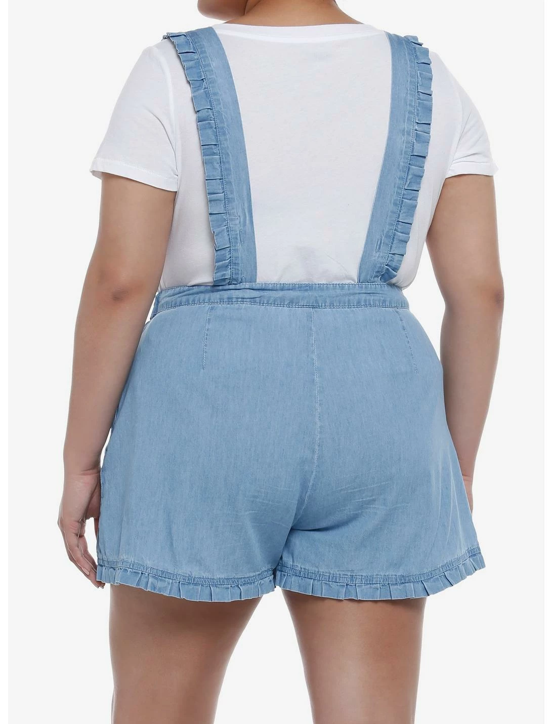 HUNIVERS Disney Bambi Ruffle Denim Shortalls Plus Size 4 HUNIVERS Disney Bambi Ruffle Denim Shortalls Plus Size - Image 2