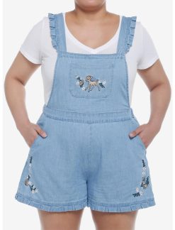 HUNIVERS Disney Bambi Ruffle Denim Shortalls Plus Size