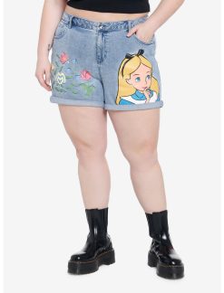 HUNIVERS Disney Alice In Wonderland Flowers Mom Shorts Plus Size