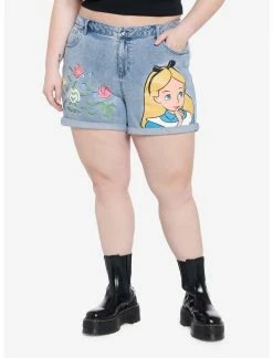 HUNIVERS Disney Alice In Wonderland Flowers Mom Shorts Plus Size