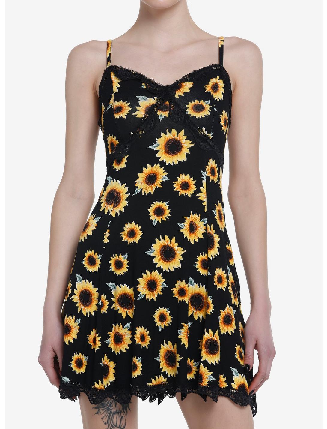 Sunflowers & Lace Slip Dress HUNIVERS Sunflowers & Lace Slip Dress -transcendentactive shop 20066455 hi