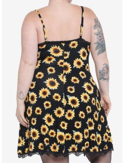 HUNIVERS Sunflowers & Lace Slip Dress Plus Size -transcendentactive shop 20066463 av2