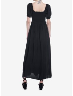 Null Thorn & Fable Black Smock Puff Sleeve Maxi Dress -transcendentactive shop 20066949 av2