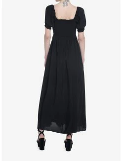 Null Thorn & Fable Black Smock Puff Sleeve Maxi Dress -transcendentactive shop 20066949 av2