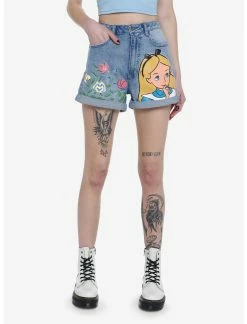 HUNIVERS Disney Alice In Wonderland Flowers Mom Shorts